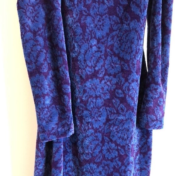 Hilary Macmillan Womens Cuff Sweater Dress Sz XS Blue Purple Off the Shoulder - Picture 3 of 10
